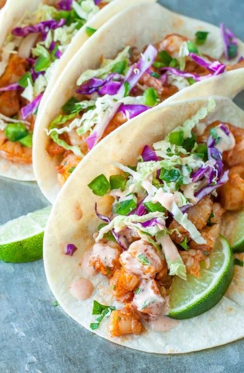Spicy Sriracha Lime Shrimp Tacos
