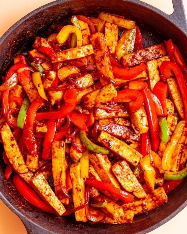 Spicy Tofu Chilis Fajitas