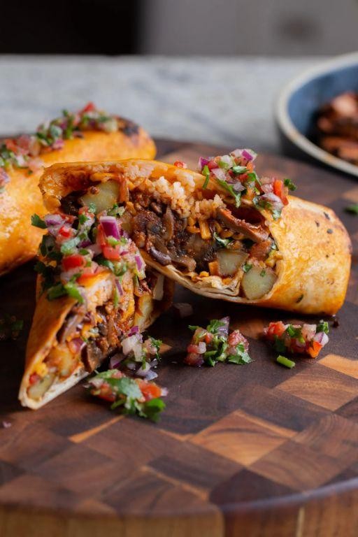Spicy Tofu and Veggie Burritos