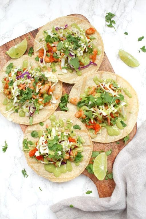 Spicy Vegan White Bean and Corn Tacos