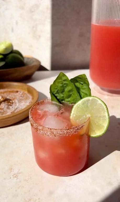 Spicy Watermelon Basil Margarita