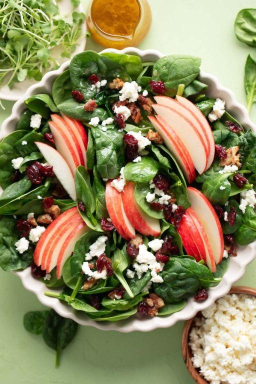 Spinach and Apple Salad with Maple-Glazed Pecans
