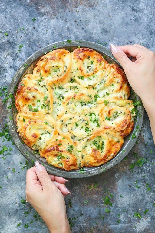 Spinach and Artichoke Crescent Roll Pizza
