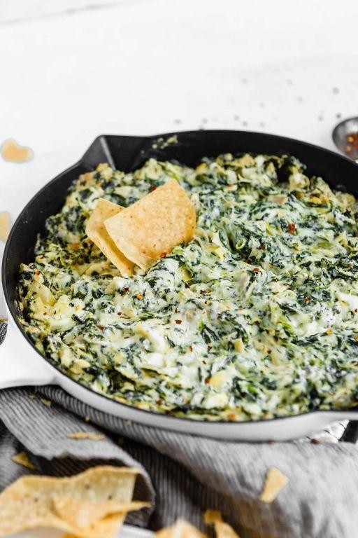 Spinach and Artichoke Queso Flameado