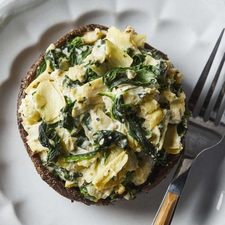 Spinach and Artichoke Stuffed Mushrooms