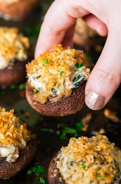 Spinach and Cheese Stuffed Mushrooms