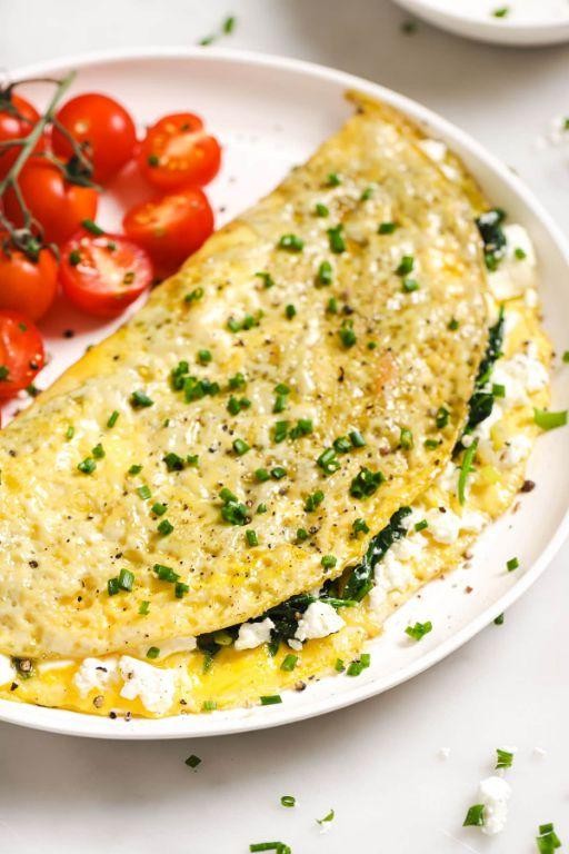Spinach and Feta Omelette (Lactose-Free)
