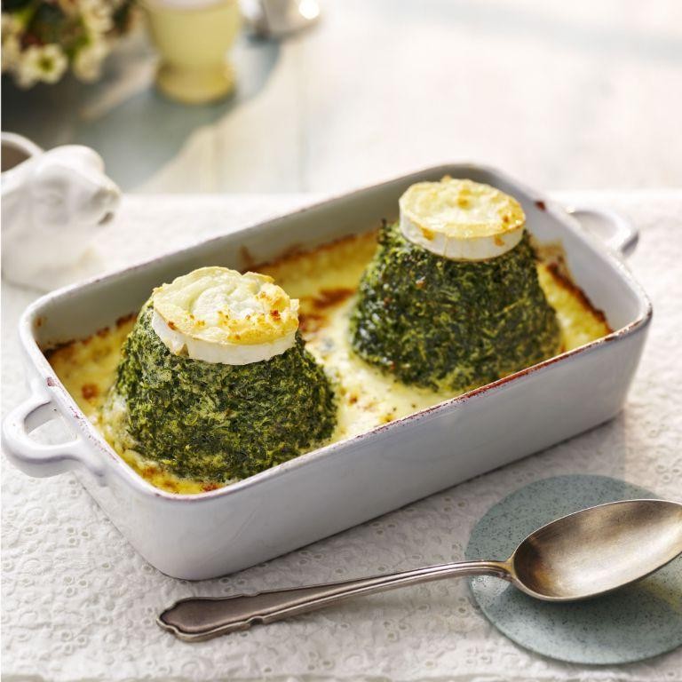 Spinach and Goat Cheese Souffle