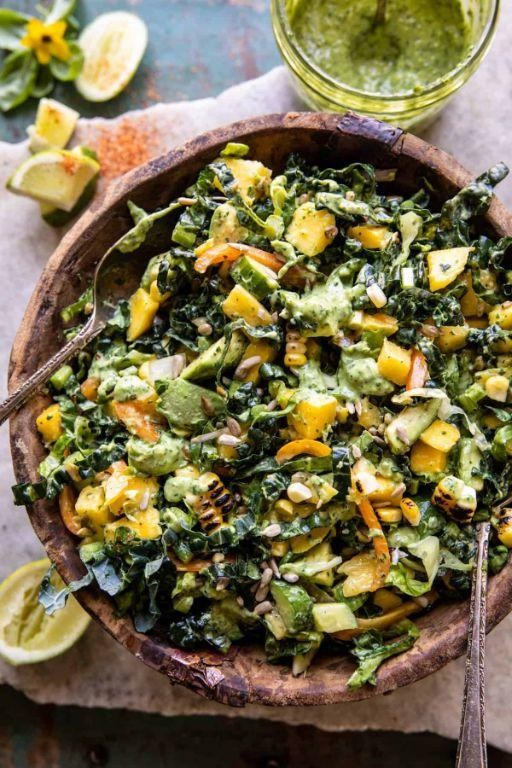 Spinach and Mango Salad with Lime-Cilantro Dressing