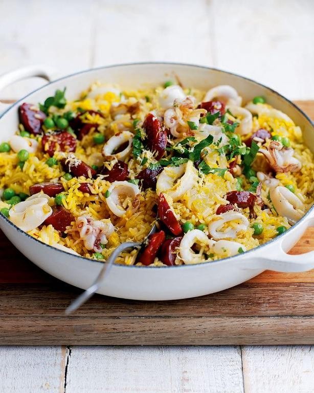 Squid and Chorizo Paella
