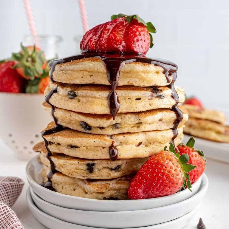 Strawberry Chocolate Chip Pancakes