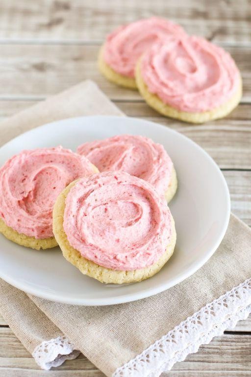 Strawberry Frosted Gluten Free Sugar Cookies