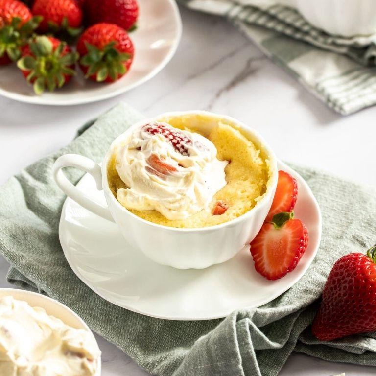 Strawberry Shortcake Mug Cake
