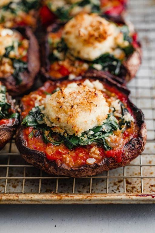 Stuffed Portobello Mushrooms with Goat Cheese