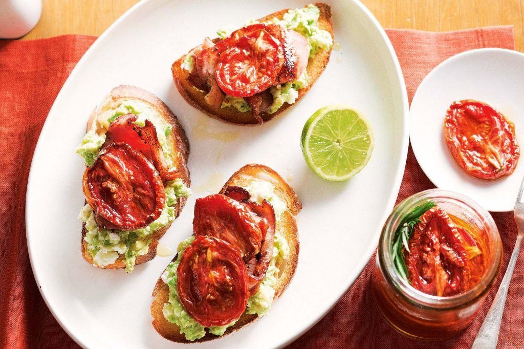 Sun-Dried Tomato and Avocado Bruschetta