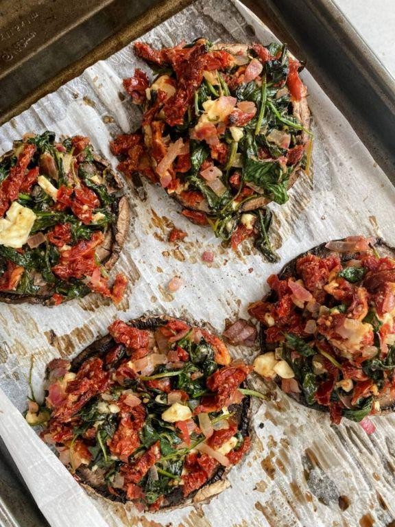 Sun-Dried Tomato and Kale Stuffed Portobello Mushrooms