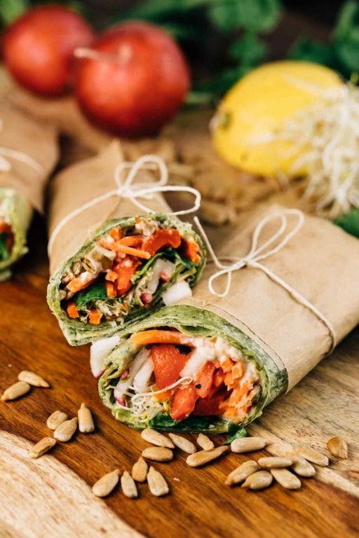 Sunflower Microgreen Hummus Wrap