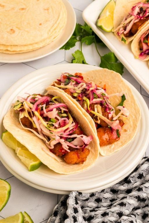 Sweet Chili Shrimp Tacos with Pickled Vegetables