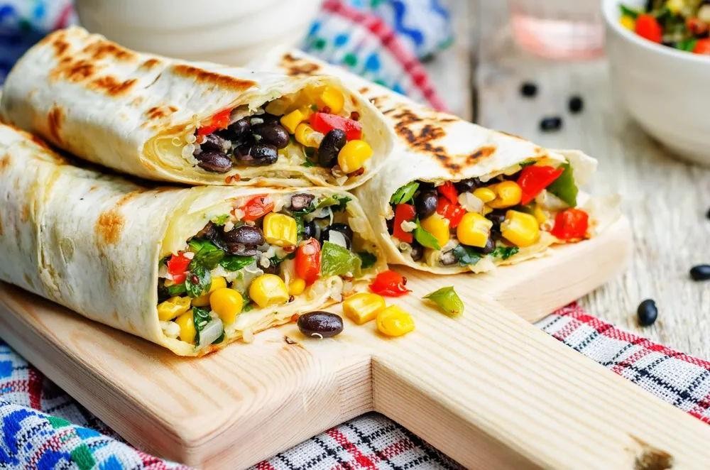 Sweet Corn and Black Bean Burritos