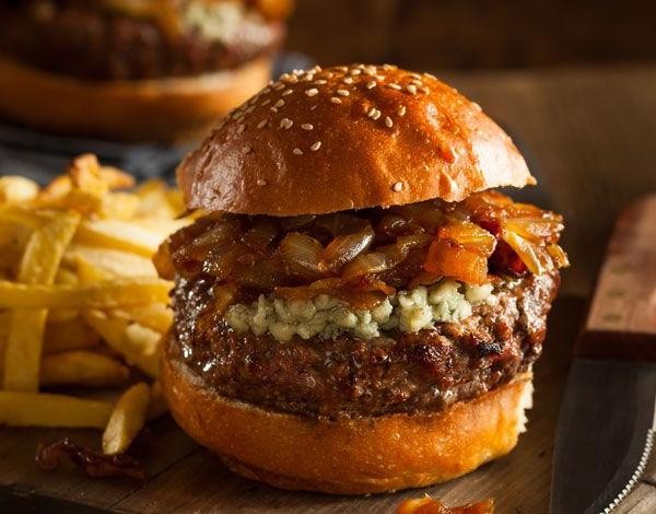 Sweet Onion and Blue Cheese Burger