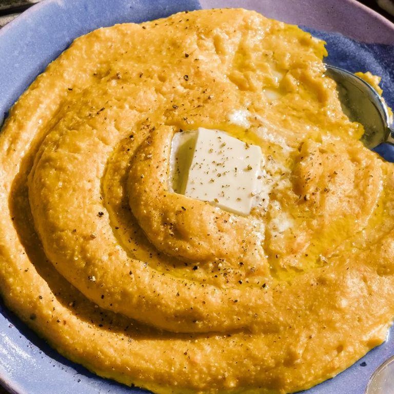 Sweet Potato Grits with Cinnamon Butter