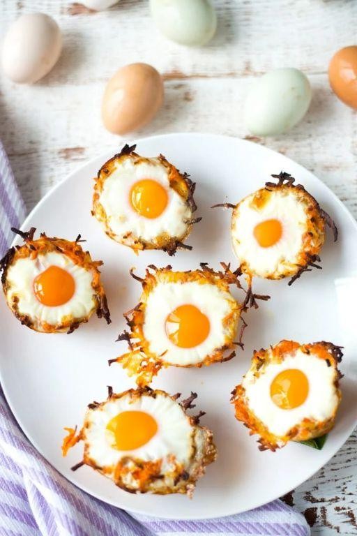 Sweet Potato Hash Eggs in a Nest