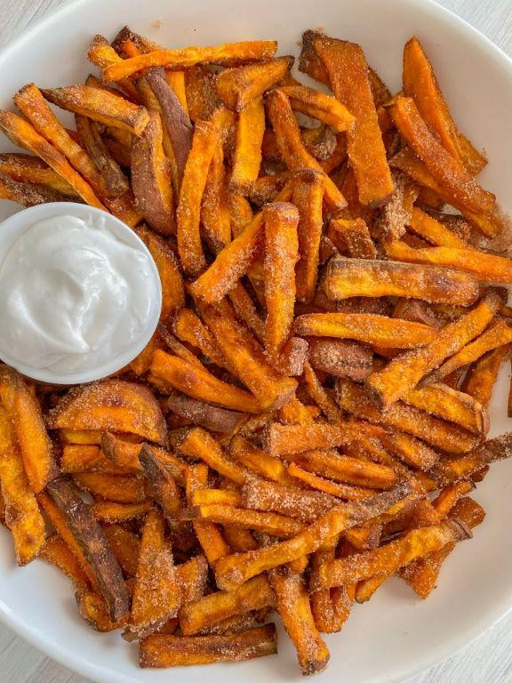 Sweet Potato Pommes Frites with Cinnamon Sugar