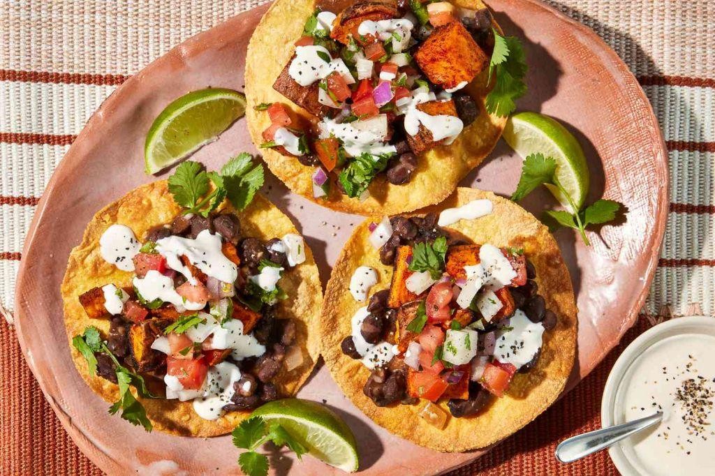 Sweet Potato and Black Bean Tostadas