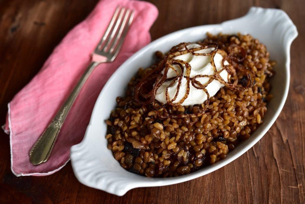 Sweet and Savory Mujadara with Dates