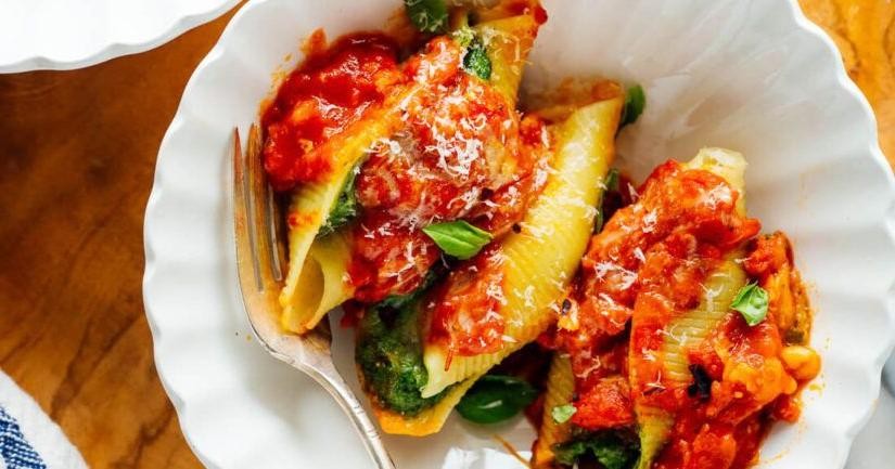 Swiss Chard and Ricotta Stuffed Shells