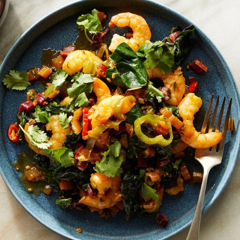 Swiss Chard and Shrimp Stir-Fry