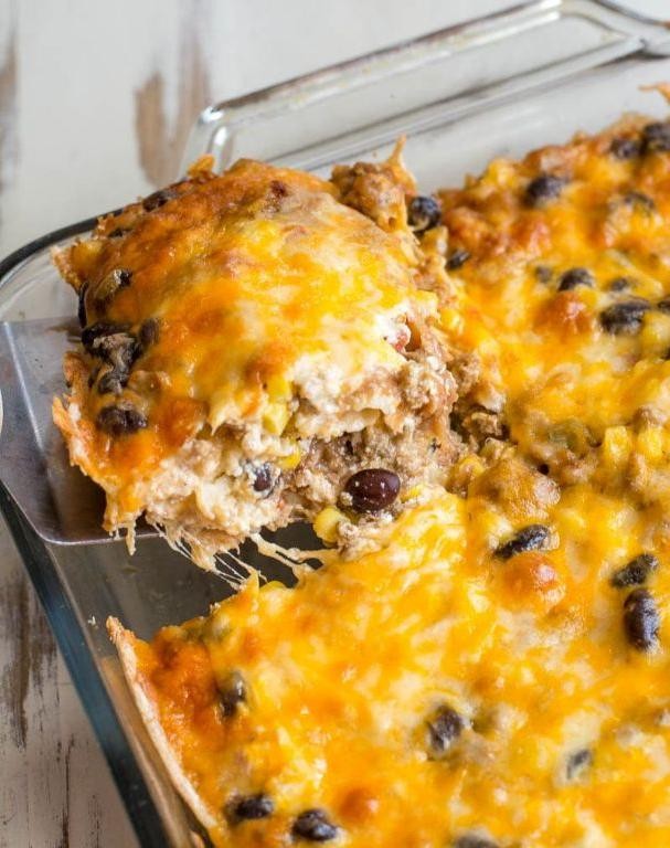 Taco Lasagna Casserole with Black Beans
