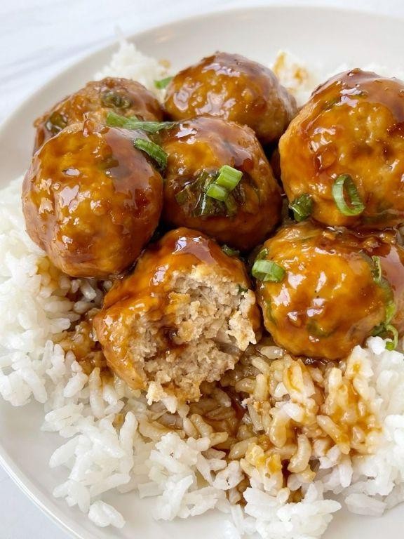 Teriyaki Chicken Meatballs with Pineapple