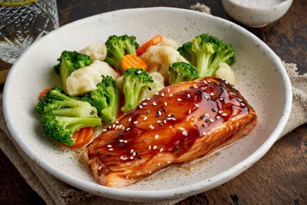 Teriyaki Glazed Salmon with Stir-Fried Vegetables