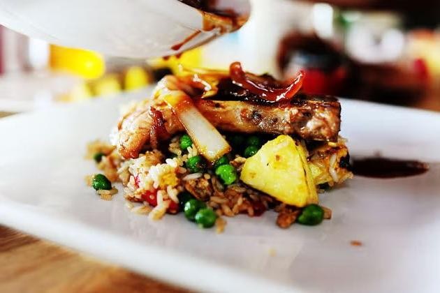 Teriyaki Pork Chops with Pineapple Fried Rice