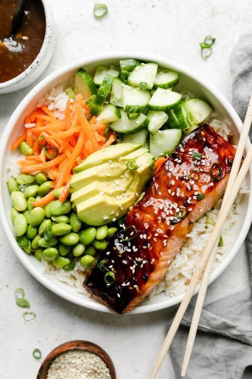 Teriyaki Salmon Rice Bowl