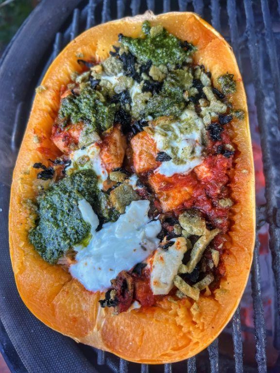 Teriyaki Salmon Stuffed Spaghetti Squash