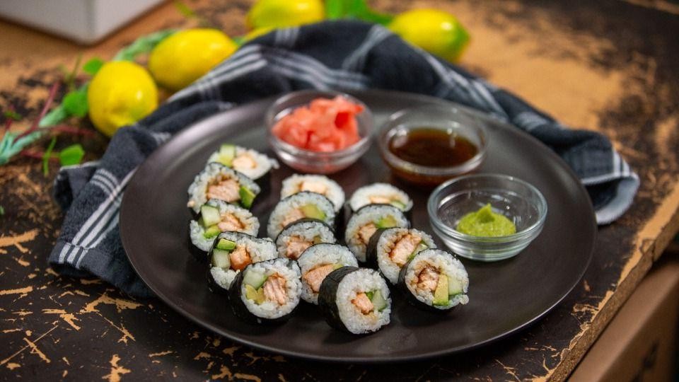 Teriyaki Salmon Sushi Rolls