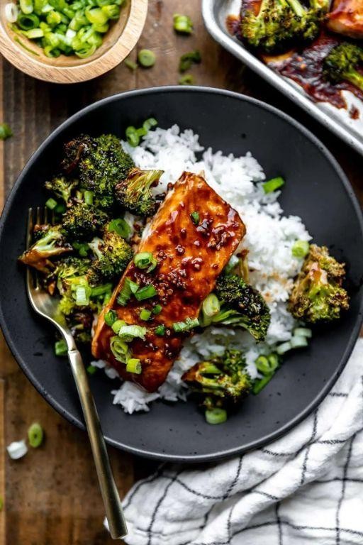 Teriyaki Salmon and Broccoli Tray Bake