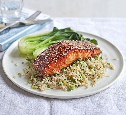 Teriyaki Salmon with Rice