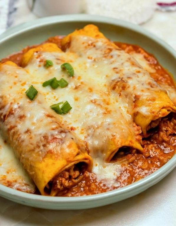 Tex-Mex Beef Enchiladas with Queso