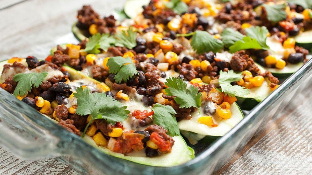 Tex-Mex Zucchini Boats with Ground Beef and Black Beans