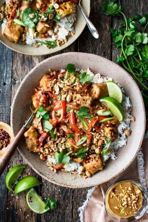 Thai Peanut Chicken Skillet with Rice