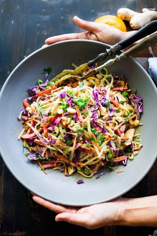 Thai Peanut Noodle Salad with Crunchy Veggies