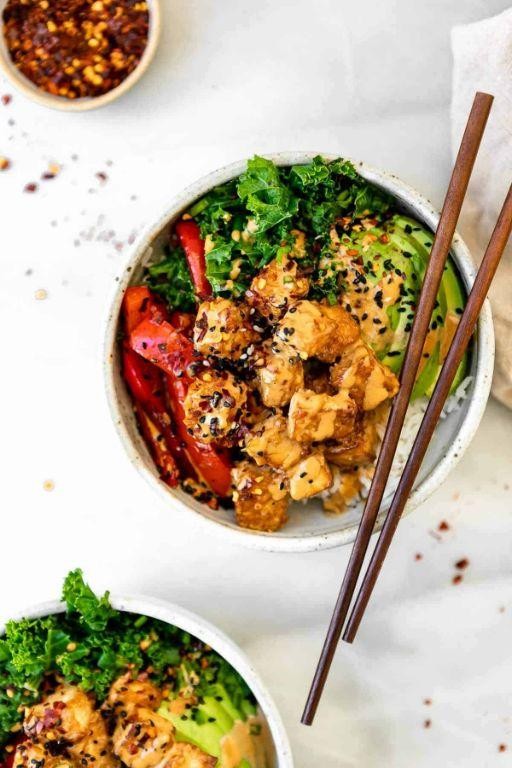 Thai Peanut Tofu Buddha Bowl