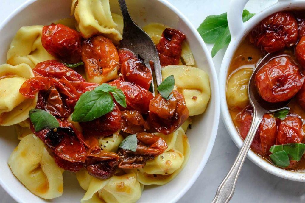 Three-Cheese Tortellini with Tomato Basil Sauce