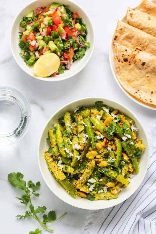 Tindora Bhaji with Peanuts and Grated Coconut