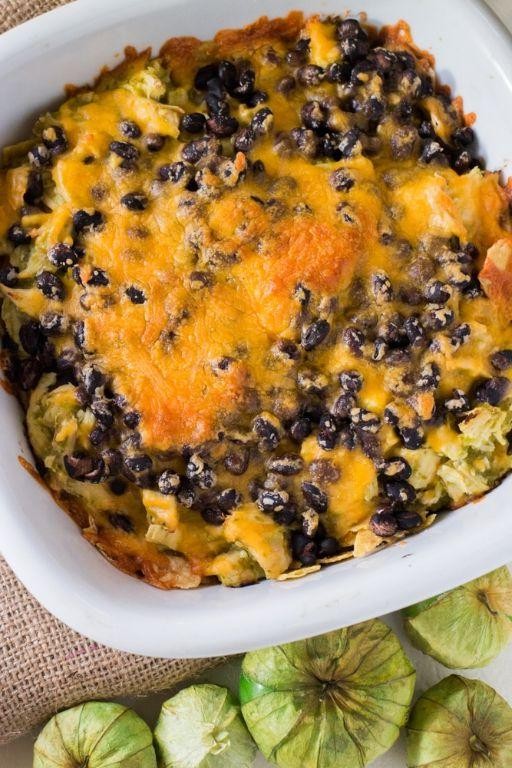 Tomatillo and Black Bean Casserole
