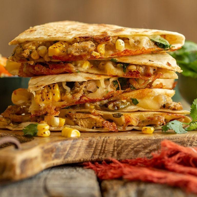 Tomatillo and Chicken Quesadillas
