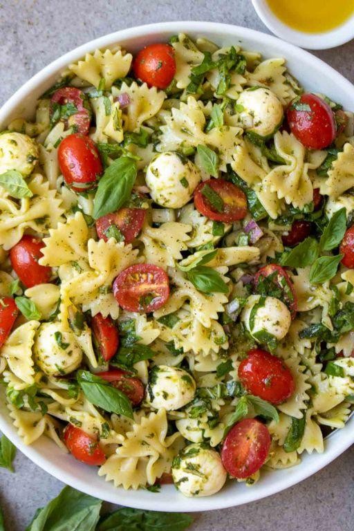 Tomato Basil Bow Tie Pasta Salad